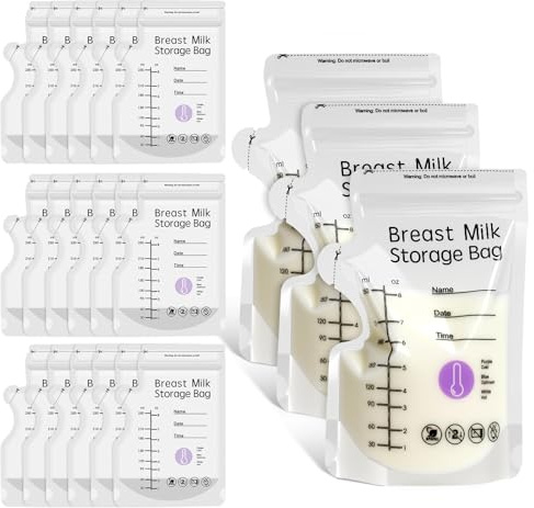 HXC - 100 sacchetti per latte materno da 250 ml, con beccuccio per versare, senza BPA, senza perdite, per l'allattamento al seno