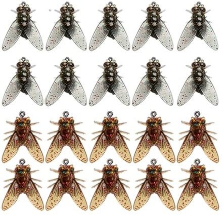 Javoryxh 20 Piezas Cebos De Pesca con Mosca Anzuelos para Trucha Anzuelos Natación Spinner Suave Agua Dulce Cebos Fáciles Usar Señuelos
