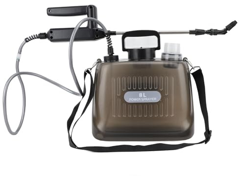 Tnfeeon Spruzzatori Spruzzatore Elettrico Portatile Automatico da Giardino per Irrigazione del Prato Piante da Fiore Pulizia dell'auto Spruzzatore Alimentato a Batteria da 2,1 Galloni d'acqua (GREY)