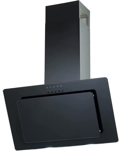 PKM Schräghaube S22-60BBPY | Kopffreihaube | Dunstabzugshaube | Schwazes Glas | Abluft | Umluft | 60cm Breite