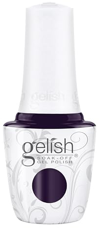 Gelish Nail Polish, A Kiss In The Dark, Black Purple Crème, 15 ml
