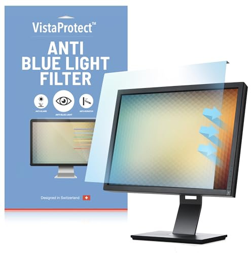 VistaProtect - Filtro Anti Luz Azul y Protector Premium para Pantallas de Ordenador & Monitores, Desmontable (Universal de 26 a 27 Pulgadas)