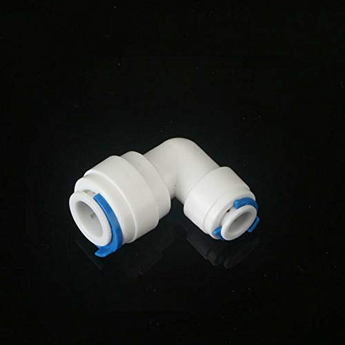 Raccordo per Filtro dell'Acqua SENRISE Connettori a Innesto Rapido Raccordo Connettore Rapido per Sistema di Filtro ad Osmosi Inversa dell'Acqua RO (Tubo 3/8 x Tubo a Gomito 1/4, 5PCS)