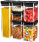 MR.SIGA 6 Piece Airtight Food Storage Container Set, BPA Free Kitchen Pantry Organization Canisters, Kitchen Storage Containers with One-Handed Leak Proof Lids, Black