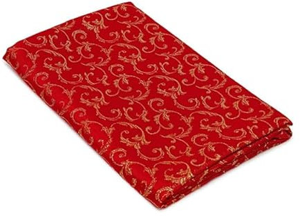 Tovaglia Antimacchia Jacquard, Tovaglia Elegante Decorazioni Tavola con Lurex (Rosso/Oro, 140x230 (8/10 posti))