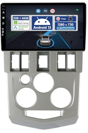 BXLIYER 9 Pouce 2G+64G Autoradio pour Renault Logan / L90 (2004-2009) GPS Radio - sans Fil Carplay Android Auto - Android 15 - Caméra arrière - 2 Din - Dab Volant WLAN Bluetooth DSP 4G