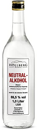 Höllberg Neutralalkohol - Weingeist - Primasprit - Ethanol 69,5% vol. (1 x 1 Liter)