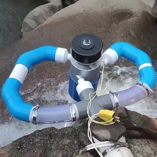 ZHOZHUT 1000W Micro Generador Hidroeléctrico 220V Generadores Hidroeléctricos Portátiles con Tres Racores De Entrada De 50mm, Generadores con Núcleo De Cobre Puro para Iluminación, Carga,1000w,220V