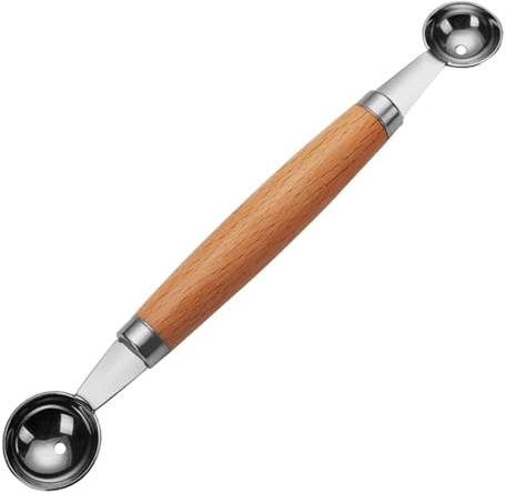 Melonenausstecher Kugeln Doppelseitig Aushöhllöffel Aus Edelstahl, Melonenlöffel Kugelausstecher Eisportionierer Melonen Portionierer Für Eiscreme-Früchte 21,5×3,5 Cm