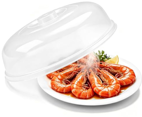 Cubierta para salpicaduras de microondas, material de PP Pinza almenada Cubierta para microondas Transparencia Tapa de horno para salpicaduras de plástico para conservar alimentos (Large size 20cm)