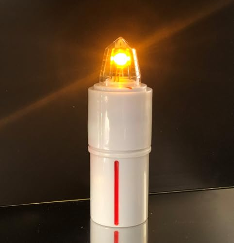 Generico LUMINO ELETTRONICO VOTIVO PER CIMITERO - EXTRADURATA BATTERIA LOCULO: 1,5 ANNI/OSSARIO: 8 MESI | Candele led a batteria cimitero extradurata 245/547 giorni. (GIALLO FISSA, GRANDE - LOCULO)