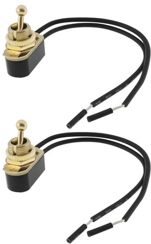 YINETTECH Lot de 2 interrupteurs à bascule robustes en laiton 6 A 120 V 2 fils pour voiture, camion, marine
