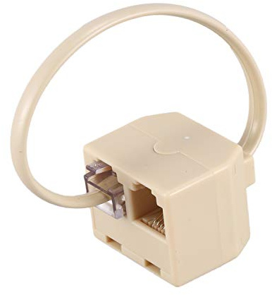 Sankaka RJ11 6P4C 2-vägs uttag telefonuttag linje splitter adapter beige