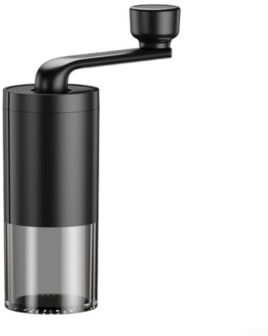 Molinillo de café portátil con manivela eléctrica ajustable para granos de café y especias, diseño diseñado para el uso diario, para viajes y entusiastas del café al aire libre (negro)