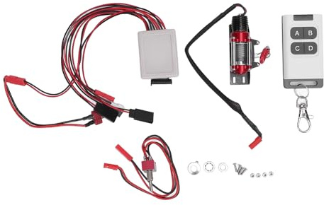 XUXHOU Treuil RC, Télécommande de Treuil Métallique en Alliage D'aluminium à L'échelle 1/10 avec Câble de Connexion de Prise en T du Récepteur