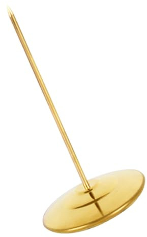 Veemoon Porte-Reçus à Picots en Acier Inoxydable Doré Porte-Mémos de Bureau Base Ronde Lourde Support Menu Stable Cuisine Restaurant Hôtel – Accessoire Pratique pour Mémos et Factures