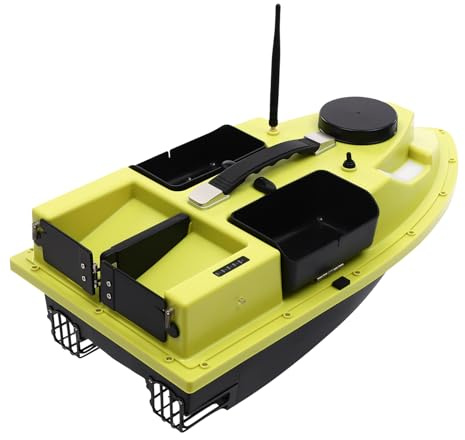 Eieblek GPS. Barca per mangimi, 500 m, telecomandata con luce di navigazione e schermo LCD, 4 scatole per esche, barca per pesce, 2,4 G telecomando