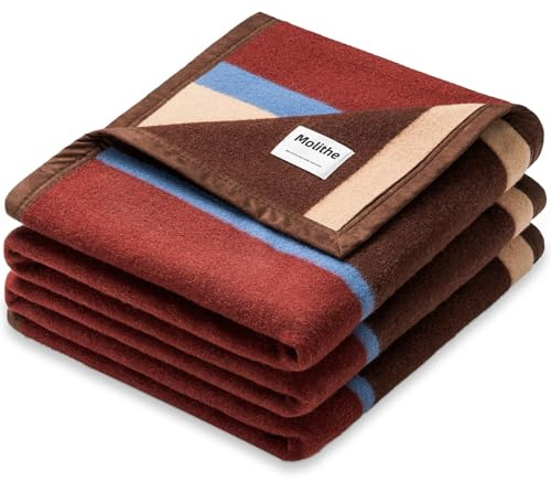Alpaca Wool Blanket 50% Alpaca 50% Sheep Wool Blend, Ultra-Soft Heavy Wool Bed Blanket for Winter Year-Round Use, Queen/Full Size 70''x 86'' Warm Natural Fiber Washable Wool Throw