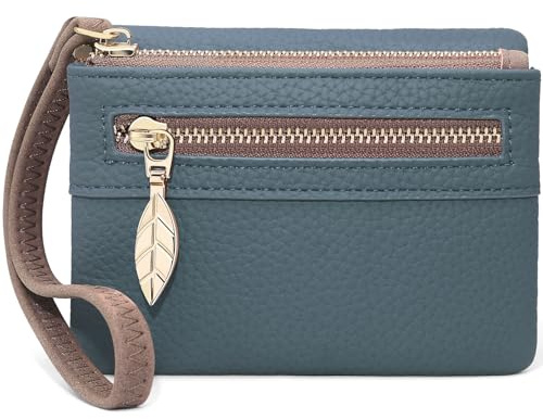 HNOOM Monedero Cartera Mujer Pequeño,Billetera Mujer Cuero PU (Verde)