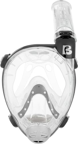 CRESSI Desde 1946 - Prince Full Face Mask - Máscara Integral Seca Snorkel, Visión de 180°, CO2 Seguro, Silicona 100%, Antivaho, Tubo Lateral, Correas Ajustables