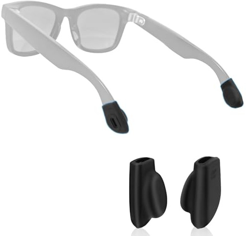 2 Paires de Fixations Antidérapantes pour Lunettes Compatibles avec Meta Skyler/Headliner et Gen 2 les Accessoires pour Lunettes Connectées, Fixations en Silicone Coussinets Confortables (Noir)