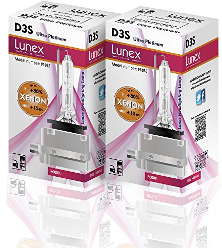 Lunex D3S Faro lampada allo xeno lampadina di ricambio (8000K)