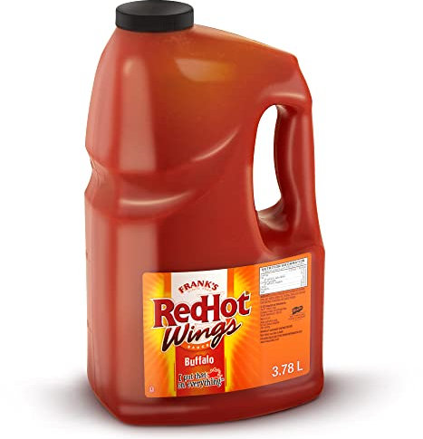 Frank's RedHot Buffalo Wings Sauce, Authentic Flavour, Blend of Heat & Spice, Bulk Container, 3.8L