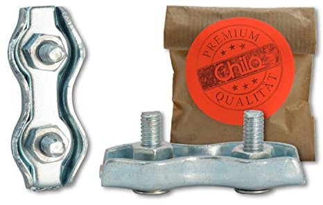 Drahtseilklemmen Duplex - stark - Seilklemmen [viele Größen] Befestigung für Drahtseile Klemmen für Drahtseile (5 Stück, 2mm)