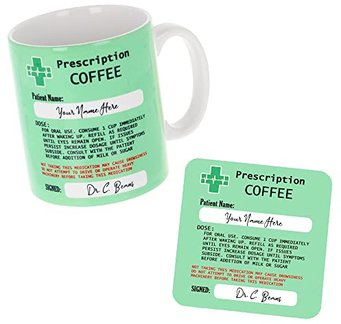Always Looking Good Personalised Prescription Coffee Mug Custom Coffee Cup & Coaster with Name Novelty Funny Filled Gift (Empty Mug & Coaster)