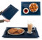 KADAX Vassoio rettangolare in plastica per cucina, vassoio da cucina antiscivolo, vassoio da servizio, vassoio da caffè con manici, vassoio da colazione, vassoio da caffè (blu marino)