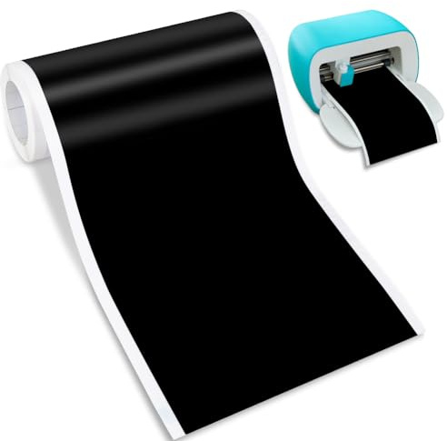 Smart Vinyl Permanent for Cri Cut Joy, 14 cm x 500 cm Self-Adhesive Vinyl Roll, Smart Adhesive Vinyl Permanent, Suitable for Decorating Cups, Crafts, Windows, Water Bottles (Black)