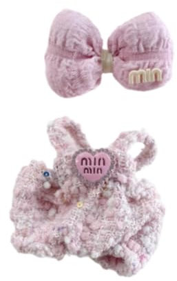 Harilla Plüschpuppen-Outfit mit Schleifendekoration, Kindergeschenke, Basteln, Machen Sie Ihre Puppen, DIY-Zubehör, Kleidung, Anzüge, Kostüme für Labubu, Style B