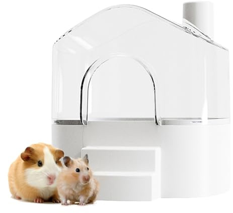SQUSIMEI Hamster Sand Bath Container Box Large Space Hamster Bathtub Digging Sand Container for Pygmy Hamsters, Chinchilla, Rats, Mice, Gerbils, Other Small Animal (White)