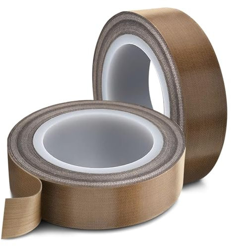 Techchii 2 Roll Teflon Tape, 20mm x 10m High Temperature PTFE Tape Self-Adhesive for Vacuum Sealer Machine, Hand or Impulse Sealer