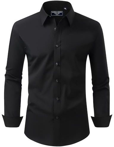 Alimens & Gentle Mens Shirts Stain Shield Long Sleeve Wrinkle Free Regular Fit Button Down Dress Shirts