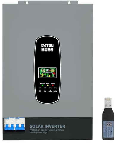 DATOUBOSS 6200W solcellshybridväxelriktare 48V ren sinusvågväxelriktare med 120A MPPT solladdningsregulator, stöder batterilös drift, BMS-skyddssystem, för 48V litiumbatterier, med WiFi-modul