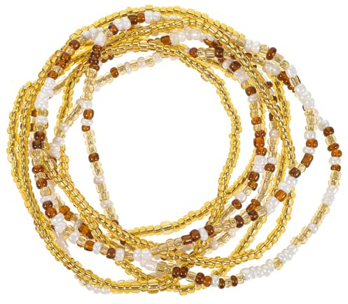 UKCOCO Chaîne de Taille pour Femme en Verre Légère et Confortable Perles Décoratives, Plage, la Danse Voyages