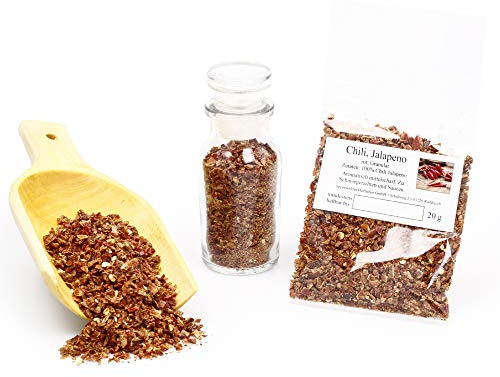 Chili Jalapeno Granulat rot 1-3mm | Mexican Gewürz BBQ | Chiligewürz | Grillgewürz | Gulaschgewürz | glutenfrei | 20g
