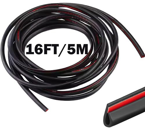 CTRICALVER 5M Protection Portiere Voiture, Car Edge Trim Seal Pad de Protecteur de Bord de Porte de Voiture en Forme de U, adapté aux Voitures SUV MPV et à la Plupart des modèles (Noir)