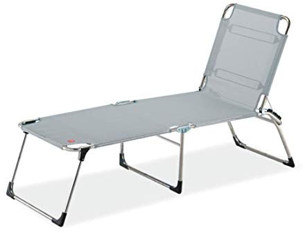 Amigo Fiam klappbare Sonnenliege art. 036 TXBIGR XL40 Aluminium Texilene weiß/grau