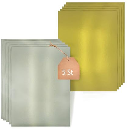 KITCHENDREAM Cake Board Set, Kuchenplatte, Eckig, Gold und Silber, 3 mm dicke Pappe, zum Servieren und Transportieren von Kuchen und Torten, auch für Party-Buffets, 5 Stk. 25x35cm