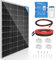 DERUXI 180W Panneau Solaire 12V Monocristallin Kit Panneau Solaire : 180 Watt Panneau Solaire avec 20A Bluetooth Régulateur de Charge Solaire + 5m de Câble Solaire + Z-Brackets pour Camping-cars, Bate