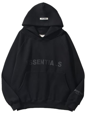 Herren Kapuzenpullover Y2K Hoodie Oversized Doppellinie Geklebte 3D-Buchstaben Hip Hop Paare Pullover Sportbekleidung Unisex-Fleece-Sweatshirt Mit Kapuze