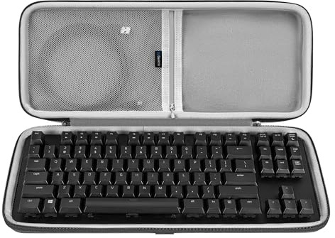 Geekria TKL tangentbordsväska, kompatibel med Razer BlackWidow Lite TKL, Keychron K8 / K8 Pro, SteelSeries New Apex 9TKL / Apex ProTKL Gen 3 hårt resefodral (slim)