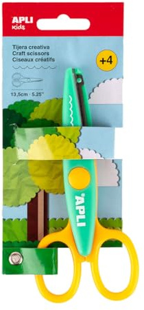 APLI Kids 19999 - Tijera Creativa Dentada 13,5 cm | Cortes Dentados Decorativos con Diseño Seguro para Niños +4 Años.