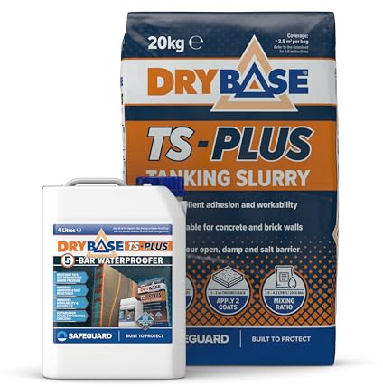 Drybase TS-Plus Tanking Slurry 20kg & 5-Bar Waterpoofer 4 Litres