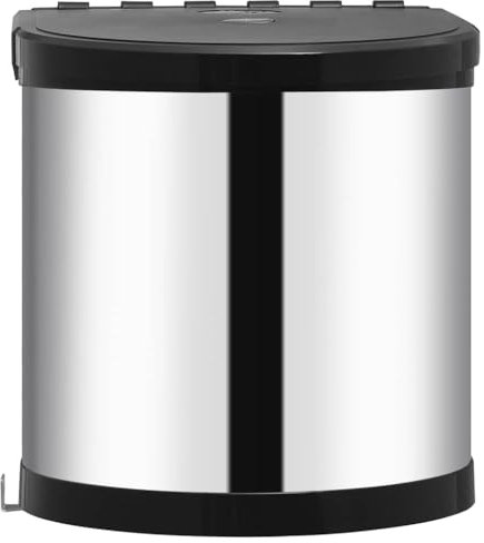 Pattumiera da incasso in acciaio inox, 8 l, in acciaio inox, ABS e plastica, salvaspazio e durevole, per piccole cucine