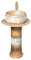 CAFIEDR Lavabos de Pedestal Lavabo de Columna de cerámica Lavabo de pie Lavabo de Pedestal para baño Balcón