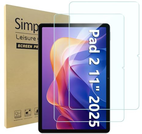 Simpeak 2 Pack Pellicola Protettiva Compatibile con Xiaomi Redmi Pad 2 2025 11, Vetro Temperato Protezioni Schermo HD [Anti-graffio] [Senza bolle]