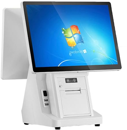 Monitor TáCtil Lcd De 20,4 Pulgadas Para Caja Registradora De Punto De Venta, Pantalla TáCtil Led, 1366 X 768, 8 Gb De Ram, 128 Gb De Ssd, Impresora De Recibos, Para Oficina Y Restaurante.